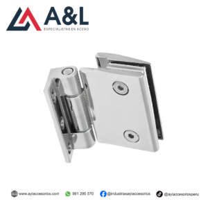 BISAGRA PLEGABLE DE ACERO PARA PUERTA DE DUCHA 90° GRADOS BRILLANTE - 2330