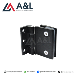 BISAGRA PLEGABLE DE ACERO PARA PUERTA DE DUCHA 90° GRADOS NEGRO MATE - 2330