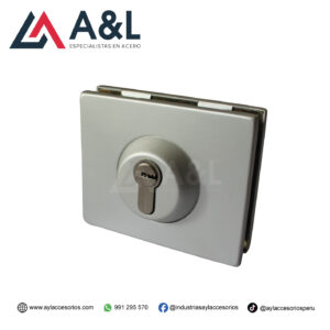 CHAPA CUADRADA 6001 DE ALUMINIO GRIS – FIJACIÓN VIDRIO A MURO