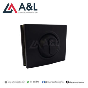CHAPA CUADRADA 6001 DE ALUMINIO NEGRO MATE – FIJACIÓN VIDRIO A MURO
