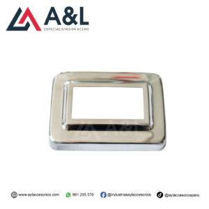 CANOPLA RECTANGULAR DE ACERO 2x1 - BRILLANTE