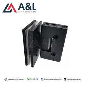 BISAGRA VAIVEN DE ACERO PARA PUERTA DE DUCHA 90° GRADOS NEGRO MATE - 2390