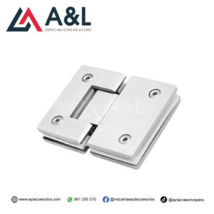 BISAGRA VAIVEN DE ACERO PARA PUERTA DE DUCHA 180° GRADOS BRILLANTE - 2360