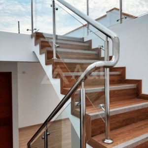 Elegantes Barandas de Acero Inoxidable con Vidrio para Escaleras