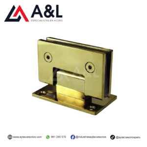 BISAGRA VAIVEN DE ACERO PARA PUERTA DE DUCHA 90° GRADOS DORADO – 2330