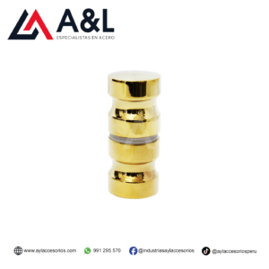 PERILLA RANURADA DOBLE DE ACERO DORADO