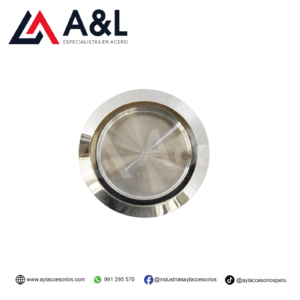 TIRADOR CIRCULAR DE ACERO BRILLANTE PARA DUCHA - VIDRIO CON ENTALLE DE 50MM