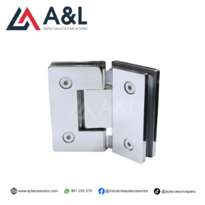 BISAGRA VAIVEN DE ACERO PARA PUERTA DE DUCHA 135° GRADOS BRILLANTE Y NEGRO MATE - 2380