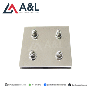 ACCESORIO DE UNIÓN PARA CUATRO VIDRIOS DE ACERO BRILLANTE – 5140