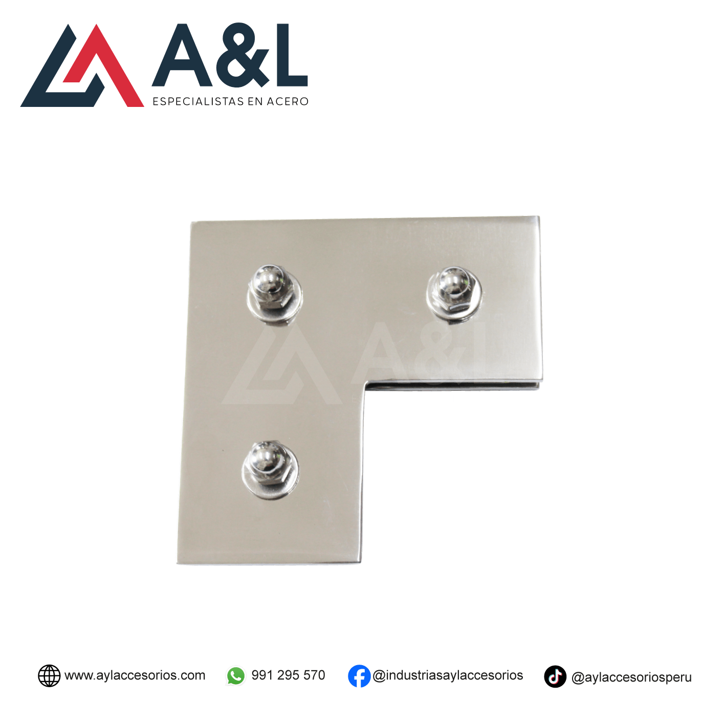 ACCESORIOS PARA UNIÓN DE TRES VIDRIOS DE ACERO BRILLANTE - 5210