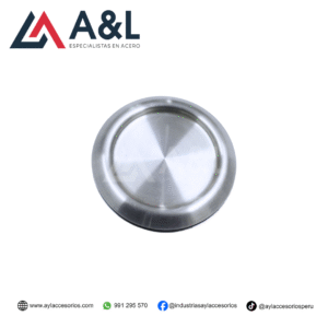 TIRADOR CIRCULAR DE ACERO BRILLANTE PARA PEGAR AL VIDRIO