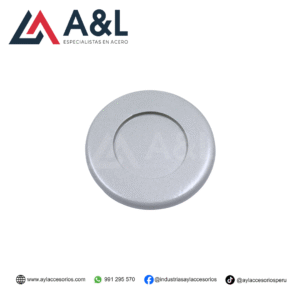 TIRADOR CIRCULAR DE ALUMINIO GRIS Y NEGRO PARA PEGAR AL VIDRIO