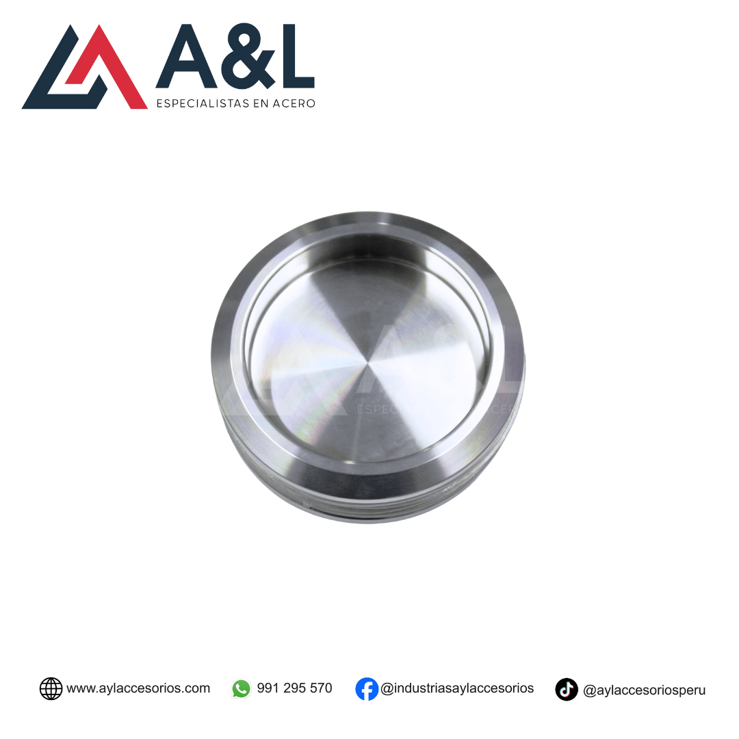 TIRADOR CIRCULAR ENROSCABLE DE ACERO BRILLANTE PARA VIDRIO CON ENTALLE DE 60MM